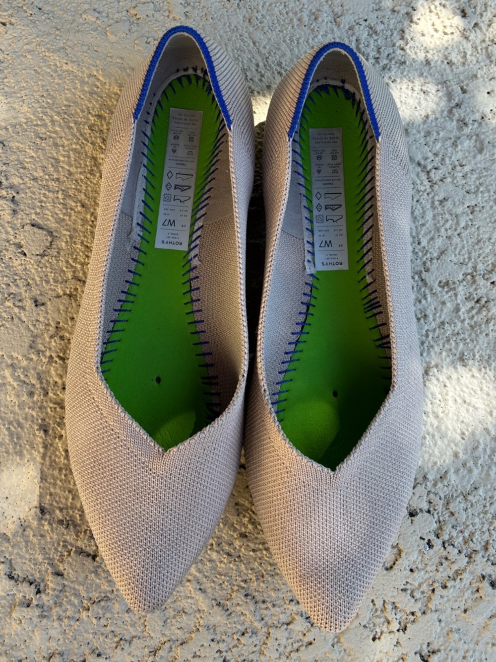 Rothy’s The Point II Ecru Flats Size 7